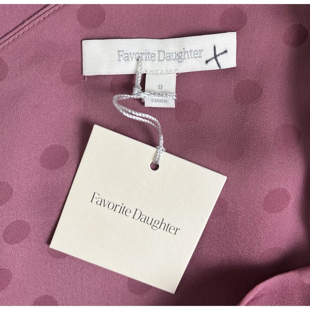 Favorite Daughter Singles Table Dress Mauve Polka Dot One Shoulder Size 0 NWT - Picture 9 of 11